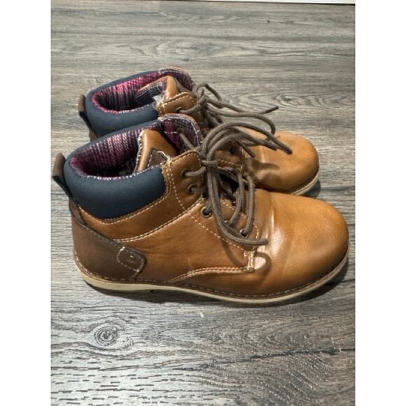 Falls Creek Boys Brown Lace-Up Ankle Boots Size 1 – Casual Everyday Shoes - Picture 4 of 10